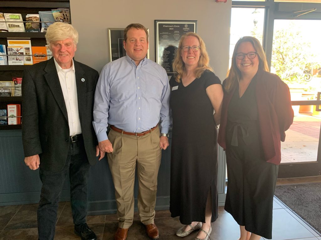 Rebekah Nelson (Hendrix, Director of International Programs), Leigh Lassiter-Counts (Hendrix, Director of Career Services) , and Glen Harrison (US Rowing Referee) met with Jeff Pitchford, District Director for Congressman French (Arkansas's 2nd congressional district) on 21 May 2025 to advocate for the Fulbright Scholar Exchange Program.