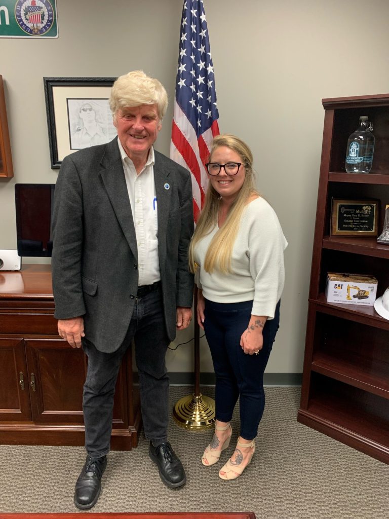 Glen Harrison (US Rowing Referee) met with Michelle Crain, Staff Assistant to Arkansas Senator Tom Cotton, on 2 June 2025 to advocate for the Fulbright Scholar Exchange Program.